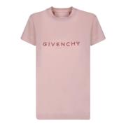 Givenchy Rosa Logotyp T-shirt för kvinnor Pink, Dam