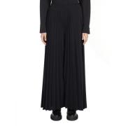 Max Mara Svarta Palazzo Arizia Plissé Byxor Black, Dam