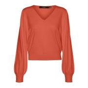 Vero Moda Orange V-ringad Stickat för Kvinnor Orange, Dam