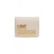 Love Moschino Beige Plånbok med Klämma Stängning Beige, Dam