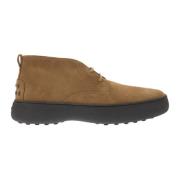 Tod's Ankelboots i Vintage-effekt Mocka Brown, Herr