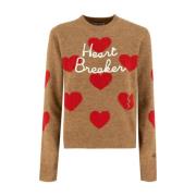 MC2 Saint Barth Heart Breaker Crew-neck Jacquard Jumper Brown, Dam