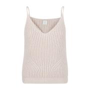 Eleventy Lyx Stickad Tank Top Ull Mohair Silk Beige, Dam