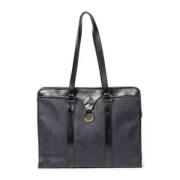 Dior Vintage Pre-owned Belagd canvas axelremsvskor Blue, Dam