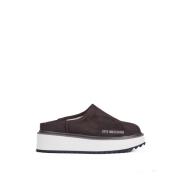 Love Moschino Bruna platta skor med logotyptryck Brown, Dam