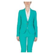 Rinascimento Grön Knäppt Blazer med Fickor Green, Dam