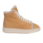 Santoni Italienska Lädersneakers Beige, Dam