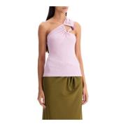 Christopher Esber Stenprydd one-shoulder topp Pink, Dam