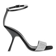 Sergio Rossi Silver Strass Sandal Black, Dam