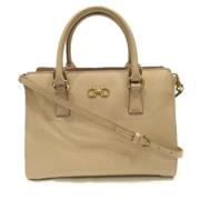 Salvatore Ferragamo Pre-owned Pre-owned Laeder handvskor Beige, Dam