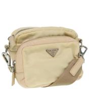 Prada Vintage Pre-owned Tyg kuvertvskor Beige, Dam