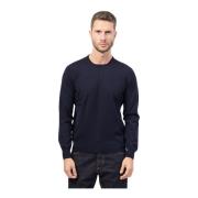 Gran Sasso Blå Merino Tröja Fashion Fit Blue, Herr