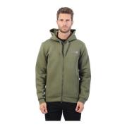 Emporio Armani Grön huva tröja med fullzip Green, Herr