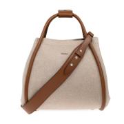 Max Mara Väska Marine Liten typshoppare Beige, Dam