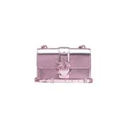 PINKO Lila Läder Crossbody Väska Purple, Dam