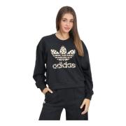 Adidas Originals Leopard Crewneck Sweater Svart Kvinnor Black, Dam