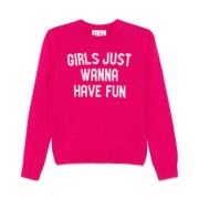 MC2 Saint Barth Fuchsia Stickad Crew Neck Sweater Pink, Dam