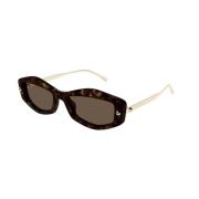 Alexander McQueen Brun Havana Solglasögon Brown, Unisex