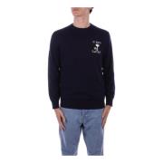 Saint Barth Logo Front Sweaters Blue, Herr