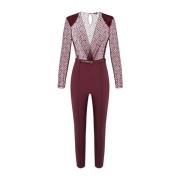 Elisabetta Franchi Röd jumpsuit med stil Tu02146E2-Cg3 Red, Dam