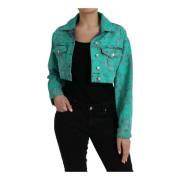 Dolce & Gabbana Grön Kort Jeansjacka Green, Dam