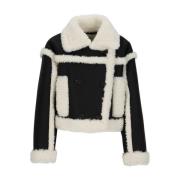 Stand Studio Faux Fur Shearling Jackor Black, Dam