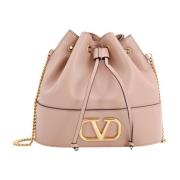 Valentino Garavani Mini VLogo Bucket Bag Pink, Dam