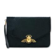 Claris Virot Svart Astrakan Läderclutch Black, Dam