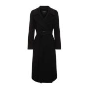 Max Mara Weekend Svart ull omlottrock Black, Dam