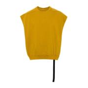 Rick Owens Ärmfri Läder Biker Vest Yellow, Herr