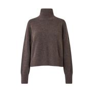 Samsøe Samsøe Räfflad Turtleneck Tröja Brown, Dam