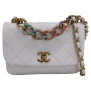 Chanel Vintage Pre-owned Laeder crossbodyvskor White, Dam