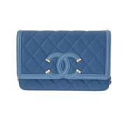 Chanel Vintage Pre-owned Laeder chanel-vskor Blue, Dam