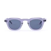 Thom Browne Satin Crystal Grey Oval Solglasögon Gray, Herr