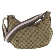 Gucci Vintage Pre-owned Canvas axelremsvskor Beige, Dam