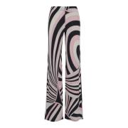 Emilio Pucci Iris Mönstrad Viskos Stretchbyxor Multicolor, Dam