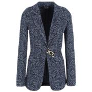 Giorgio Armani Blå Chevron Jacquard Jacka Blue, Dam