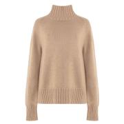 Max Mara Kamel Turtleneck Ull Kashmirtröja Brown, Dam