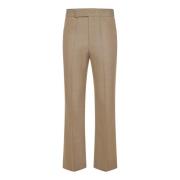 Victoria Beckham Beige Kort Flare Ullbyxor Beige, Dam