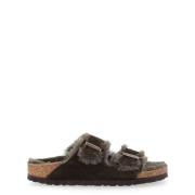 Birkenstock Shearling Mocca Sandaler Black, Dam