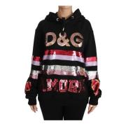 Dolce & Gabbana Amore Sequined Hoodie - Svart Black, Dam