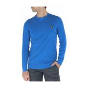 Lyle & Scott Bomullstickat för män Blue, Herr