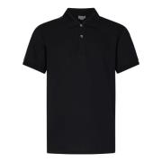 Alexander McQueen Svart Polo Skjorta Modern Passform Logoed Tape Black...