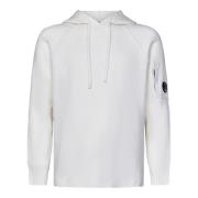 C.p. Company Vit Ullblandad Hoodie Aw24 White, Herr