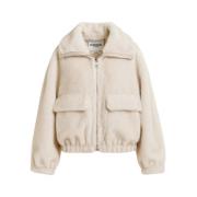 Essentiel Antwerp Oversized Faux Fur Blouson Jacka Beige, Dam