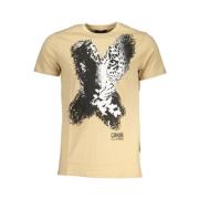 Cavalli Class Beige T-shirt med tryckt logotyp Beige, Herr