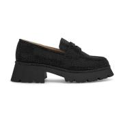 ALMA EN PENA Platåloafers med strass Black, Dam