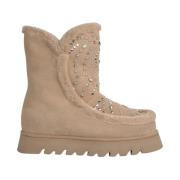 Alma EN Pena Studded fur ankelboots Beige, Dam