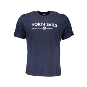 North Sails Blå Bomull Logo Print T-shirt Blue, Herr