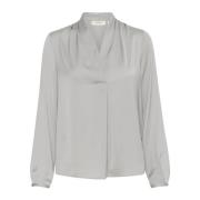 InWear Silver V-ringad Blus Gray, Dam